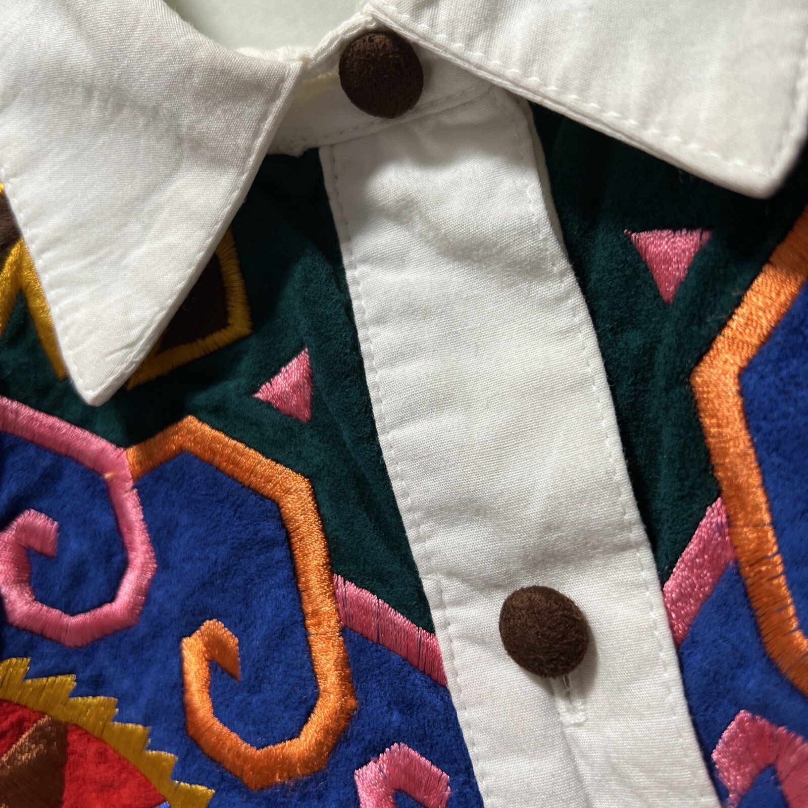 Vintage• Rare•Hairston Roberson White Embroidered Wester Rodeo Shirt~Small image 8