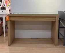 New IKEA MALM White Stained Oak Veneer Dressing Table 120x41 cm (47 ¼x16 ⅛ ")