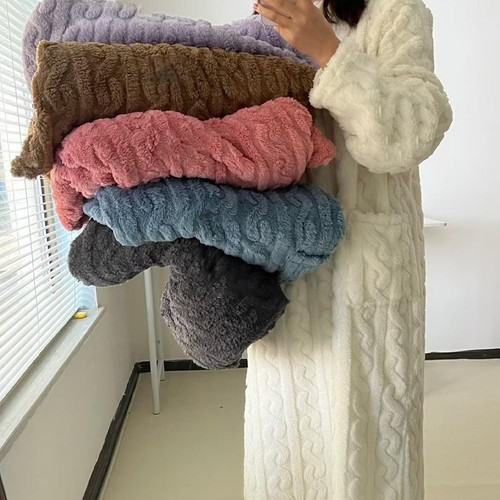 Women Winter Thicken Night Dress Soft Coral Velvet Sleeve Sleepwear Long F2 U4S3 - Picture 6 of 19
