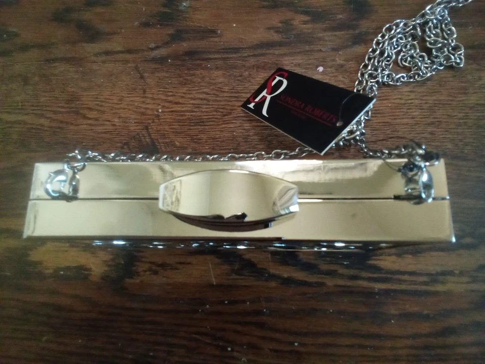 👀 SONDRA ROBERTS Bolso sin asas de metal con marco plateado Sevruga Cartera Correa para el hombro Foto 3 de 4