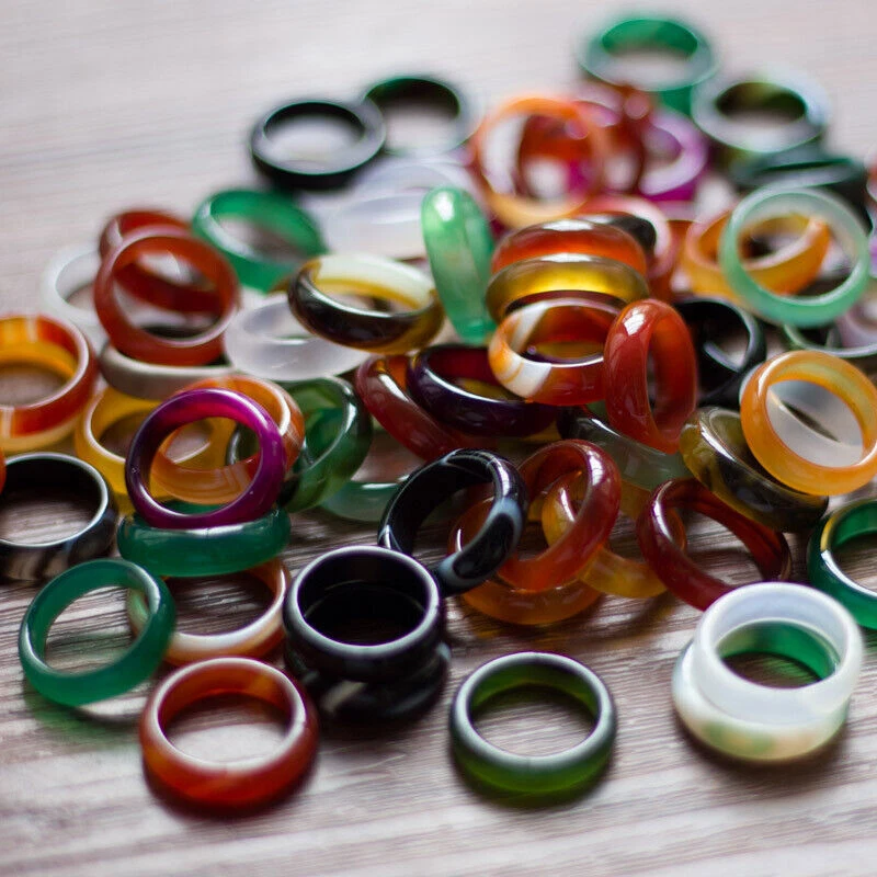 Natural stone hotsell band rings