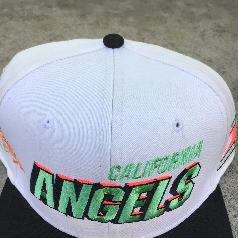 California Angels Retro Team Nike Hat Snapback Cap MLB Green Pink *STAINED* LA - Image 2 of 4