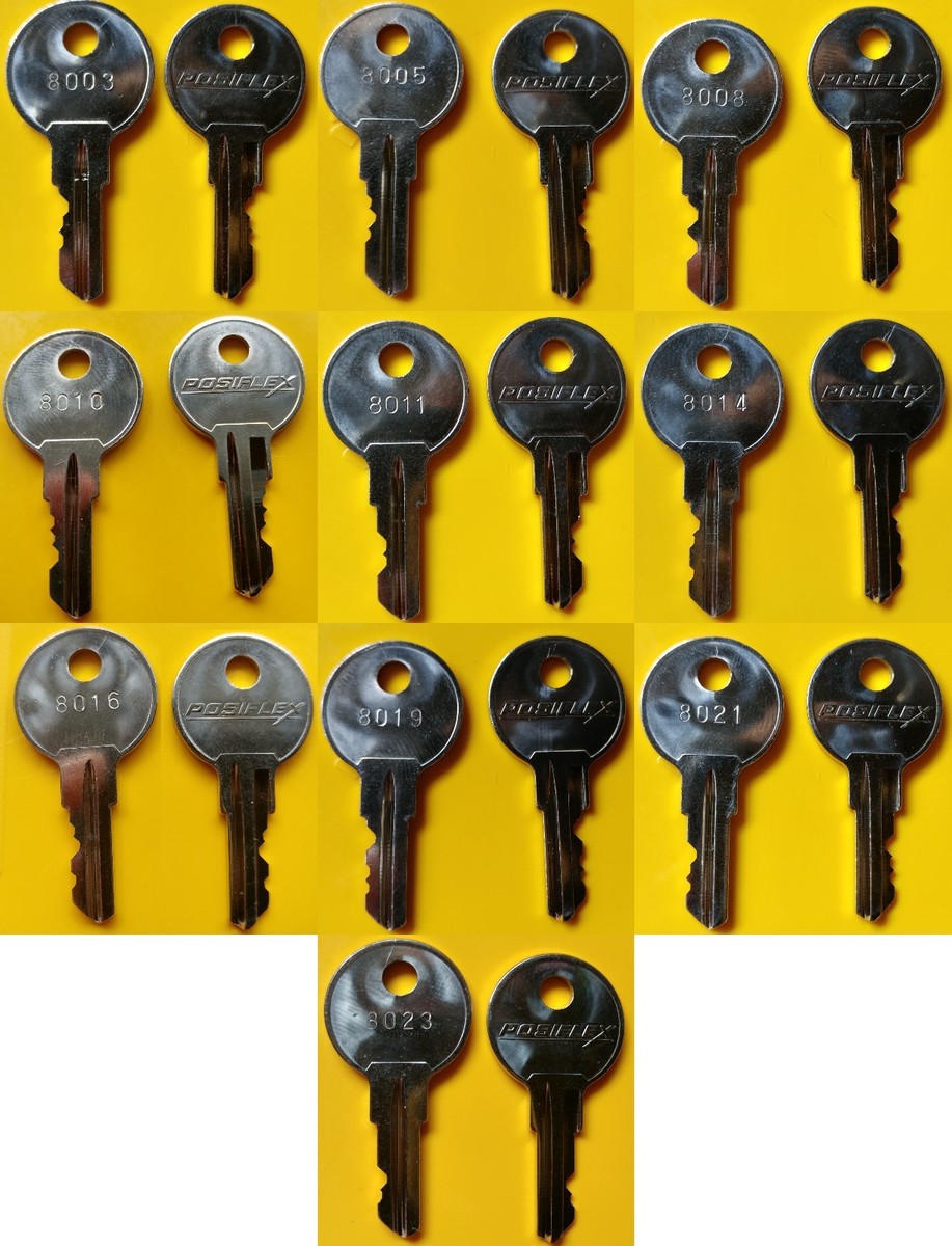 Posiflex Pair of 8003 thru 8023 Cash Drawer Keys for Point of Sale