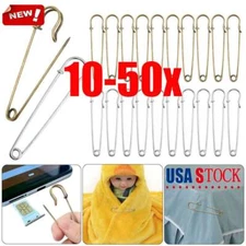 10-50x Safety Pins Large Heavy Duty Stainless Steel Sewing Crafting Jewelry Tool