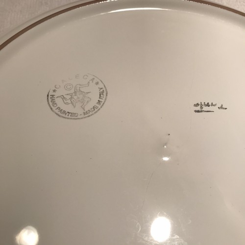 Coppia 2 rari piatti Caleca ceramica italiana CAA21 giallo blu rosa fiori - Foto 16 di 21
