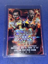 Manny Pacquiao vs Miguel Cotto Custom Firepower Boxing Refractor Holo Card