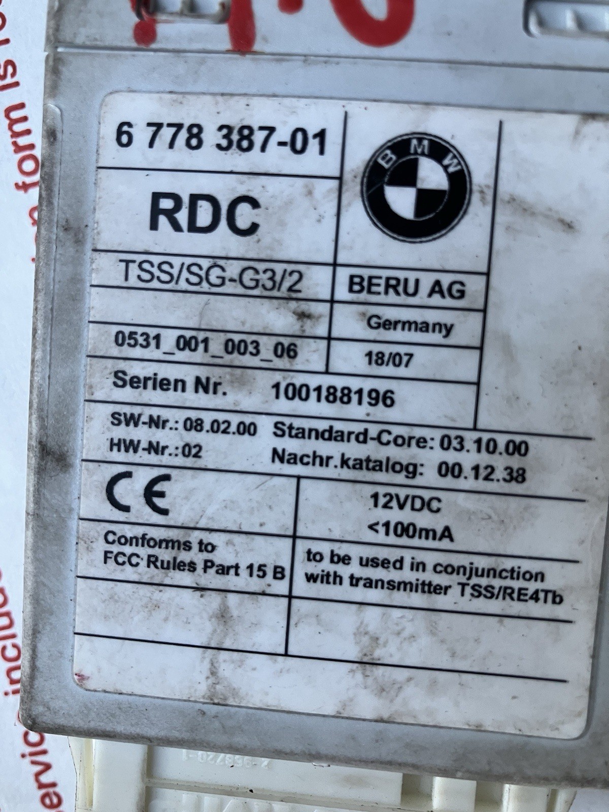 BMW OEM Tire Pressure Control Unit TPMS RDC Module 677838701 – SDGs