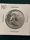 1955 (P) Franklin Silver Half Dollar Brilliant Uncirculated "Key Date Coin"   #1