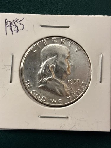 1955 (P) Franklin Silver Half Dollar Brilliant Uncirculated "Key Date Coin"   #1