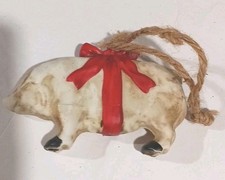 Vintage Country Farmhouse Pig Christmas Ornament