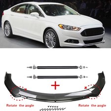 For Ford Fusion Carbon Fiber Style Car Front Bumper Lip Kit Splitter+Strut Rods