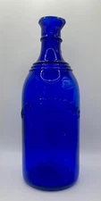 Antique Underwood's Ink Cobalt Blue Master Ink Bottle Has Pouring Lip 9.75" Tall