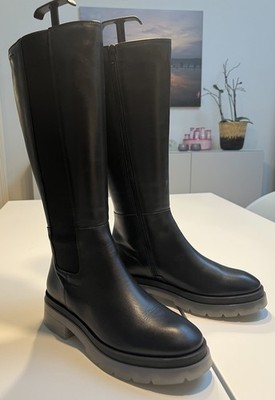Marc O Polo Stiefel Gr.40 Schwarz m. durchsichtiger Sohle neu + OVP Gummieinsatz