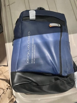 Piquadro Leather Backpack Laptop NEW Active Performance Blue