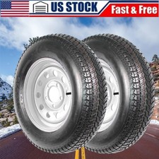 2 Pcs St20575d15 Trailer Tires Wheels With 15 Rims 5 Lug On 4.5 Load Range C