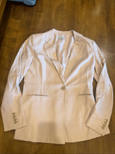 LOFT Blush Pink Blazer Size 8 Linen Blend Tailored Single Button Career Work Jac