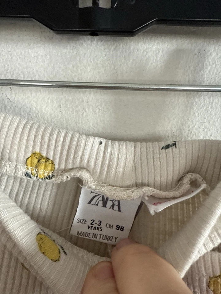 Брюки эластичные Zara Baby Girl ребристые лимонные без застежек, размер 2/3 Y - Изображение 4 из 4