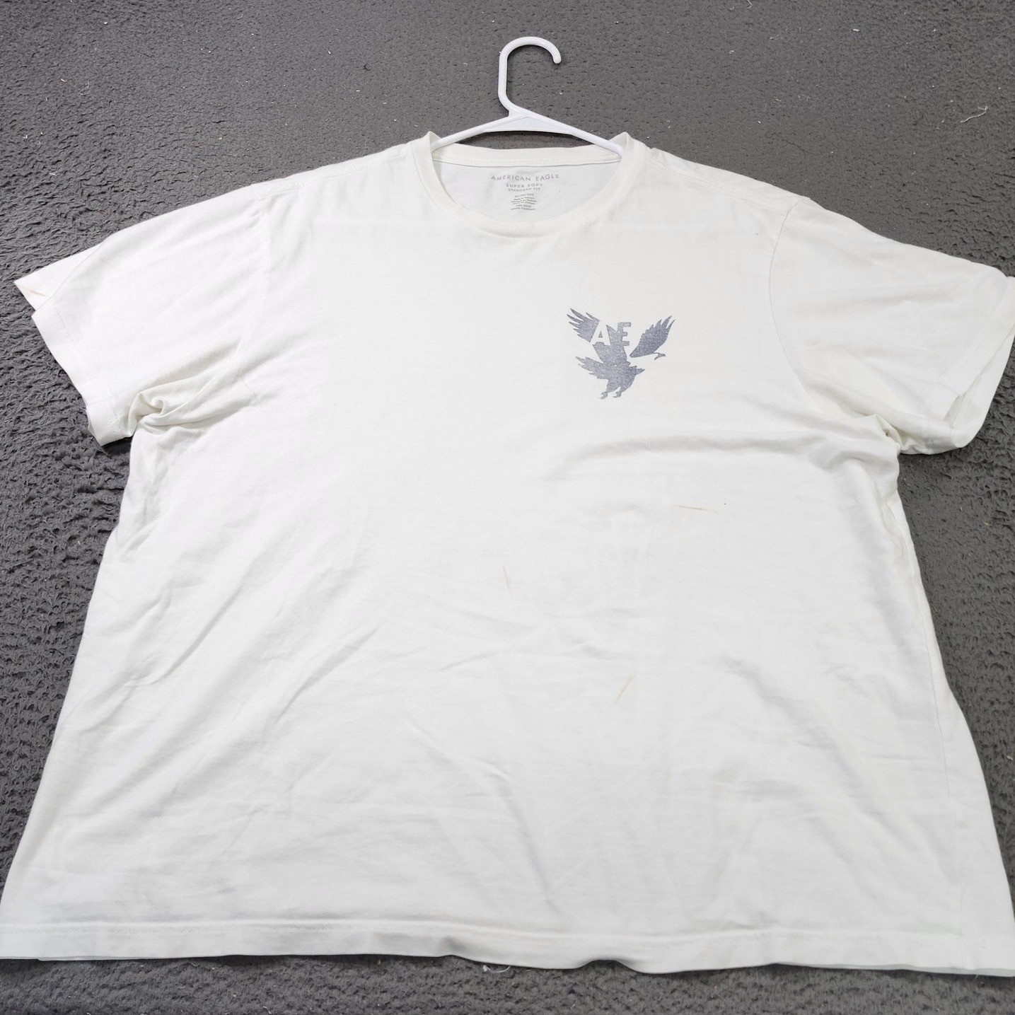 American Eagle Shirt Mens XL White AE Eagle Logo Super Soft Graphic Tee Tagless