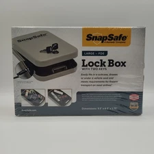 SnapSafe Portable Lock Box, Include 2 Keys, Security Cable- 9.5"x 6.5"x 1.75""
