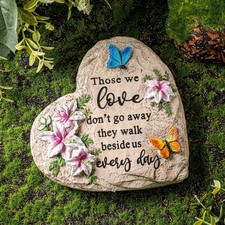 6 Inch Memorial Garden Stone Sympathy Gift for Loss of Loved One Stepping Sto...