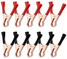10 Pcs Metal Alligator Clips 50A Insulated Alligator Clips Heavy Duty Alligator