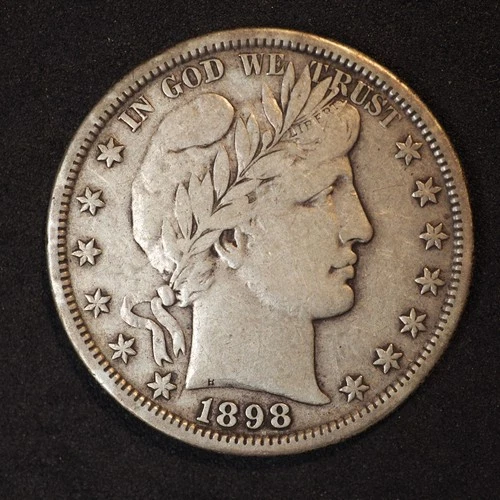 1898 **S** BARBER SILVER HALF DOLLAR ***NICE COIN!***  FREE SHIPPING! C1896