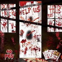 Halloween Fensteraufkleber Gruselig Blutige HandabdrüCke Zombie Deko Set 5 StüCk