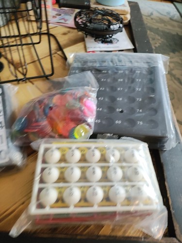 Deluxe Bingo Game-includes Metal Cage,300 Colorful Bingo Chips,50 Bingo Cards - Picture 2 of 7