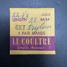 NEW Genuine Vintage LeCoultre Cal. 489 Gold Gilt Trylon Hands 22NX 28mm PAIR