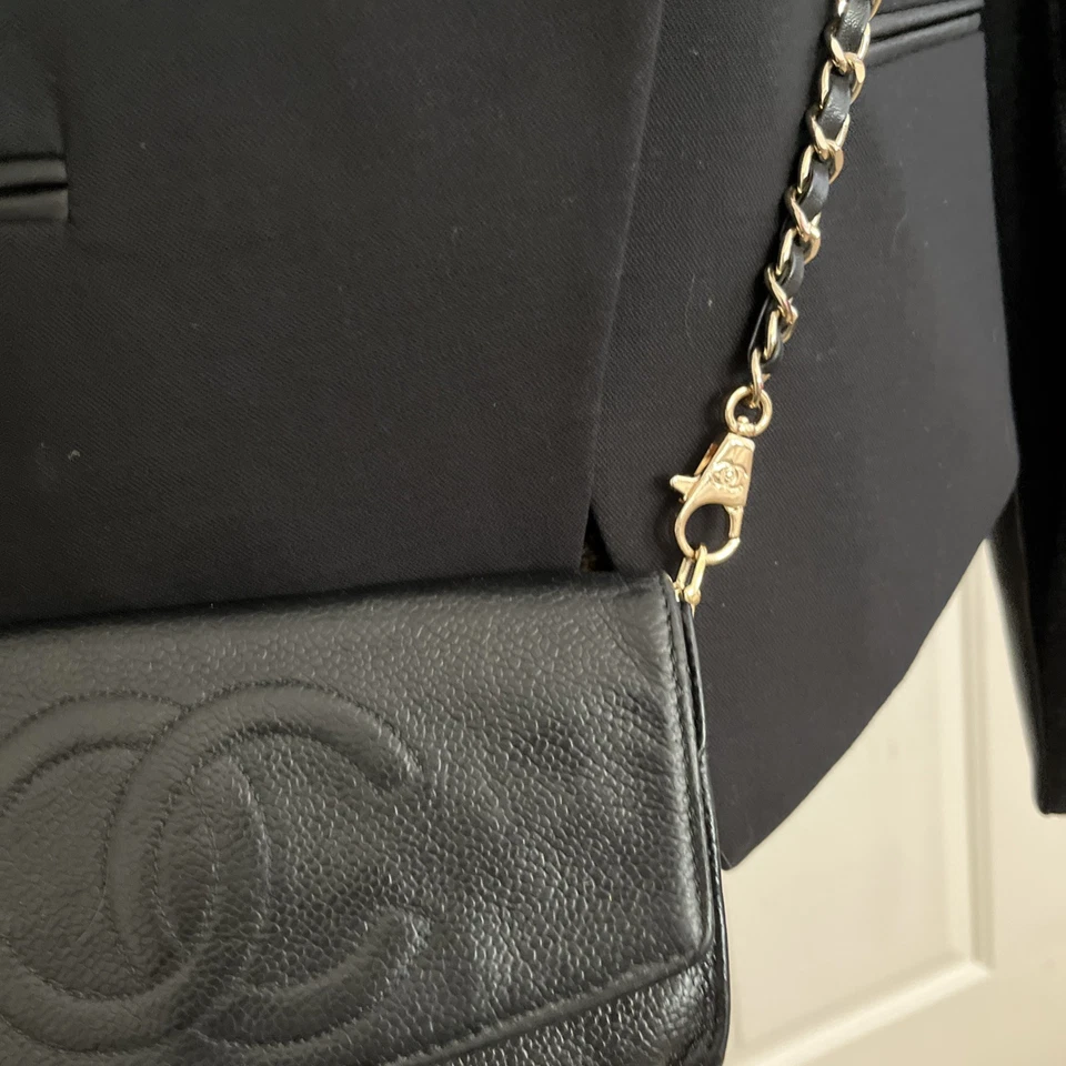Authentic Chanel Timeless Wallet on Chain (WOC) CC Black Caviar Leather - Image 4 of 4