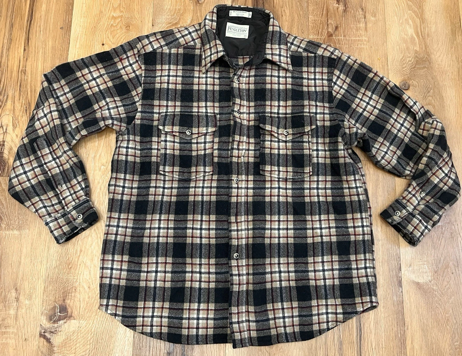 Pendleton “Outdoor Shirt” Wool Plaid Flannel Shirt Men's L
