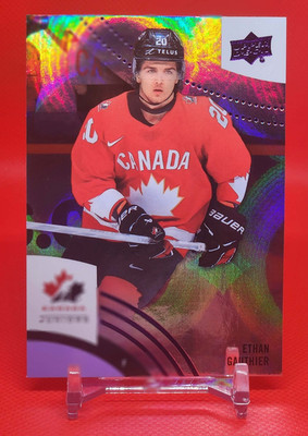 2025 Upper Deck Team Canada Juniors Ethan Gauthier Purple Foil #35