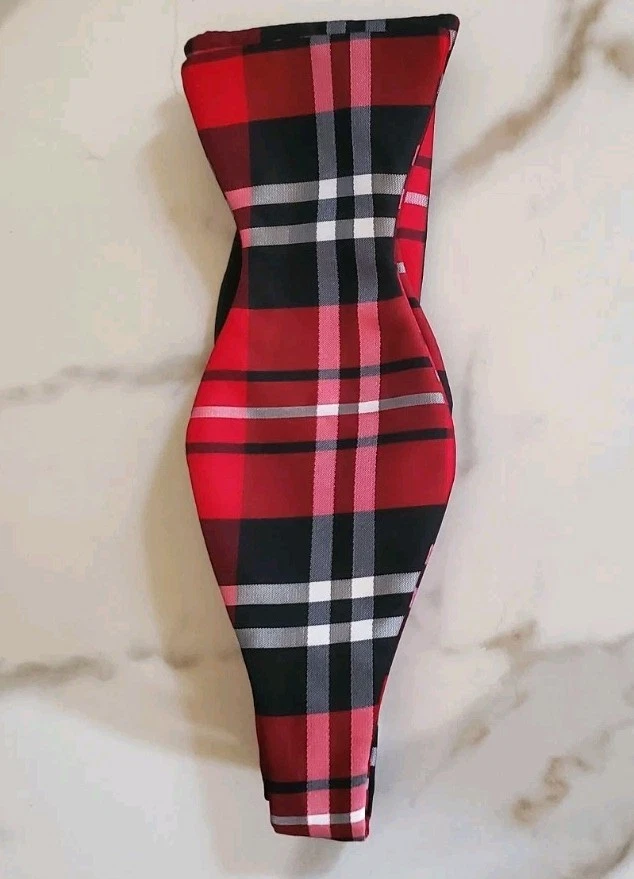 Red/Black Self Tie Plaid Bow Tie - Image 3 of 3