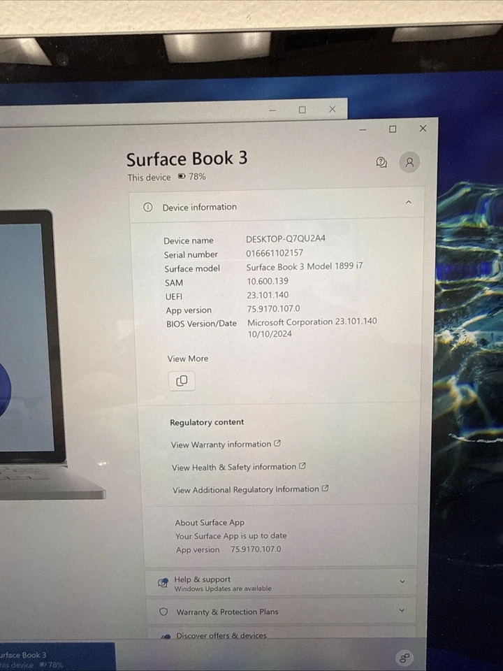 Microsoft Surface Book 3 15" 1899 i7-1065G7 32GB RAM-476GB-Win 10 Pro*Solo pestaña Foto 3 de 4