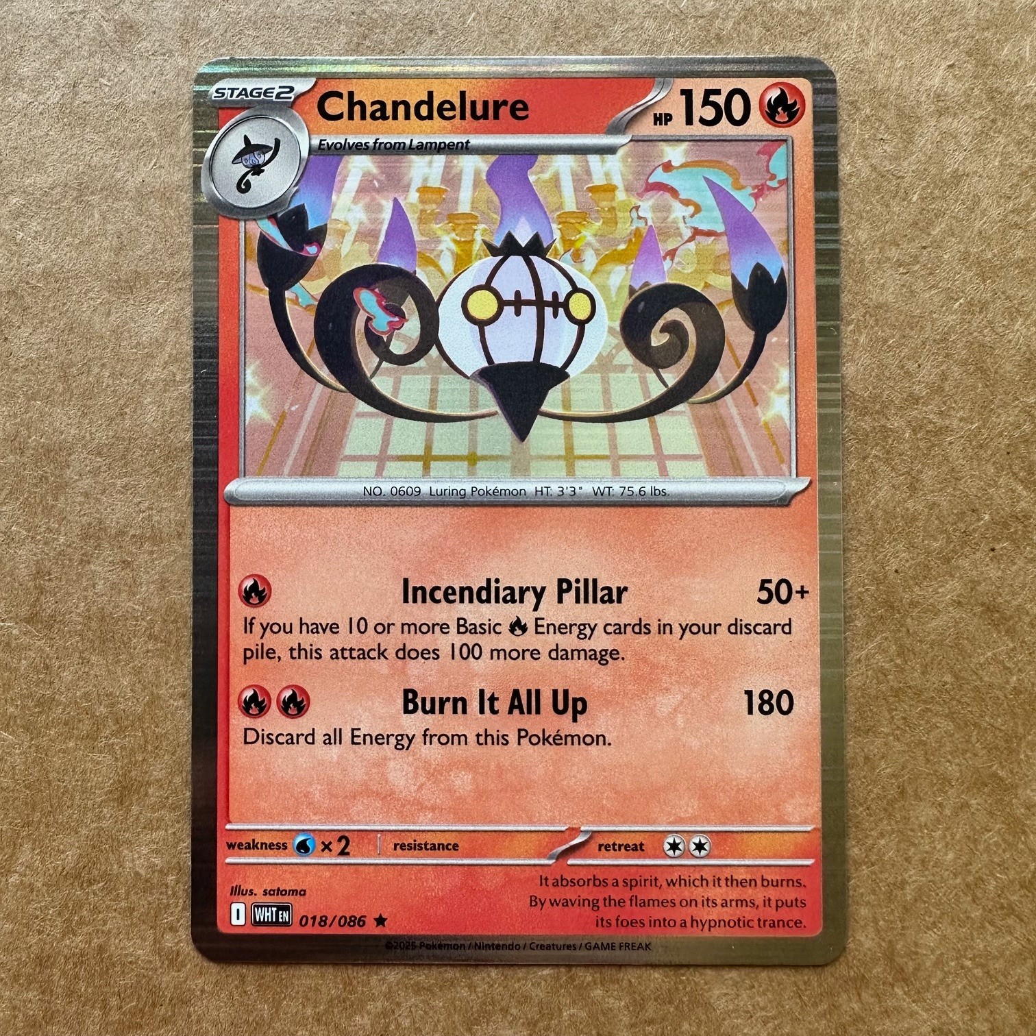 Chandelure  018/086  Rare Holo - SV White Flare Pokémon TCG (NM)