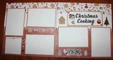 Christmas Cooking scrapbook pages, 2 each 12 x 12 handmade assembeled premade