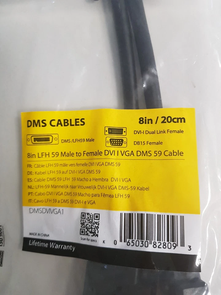 Startech DMS Kabel DMSDVIVGA 1 8" LFH 59 männlich zu weiblich DVI I VGA DMS 59 - Bild 2 von 4