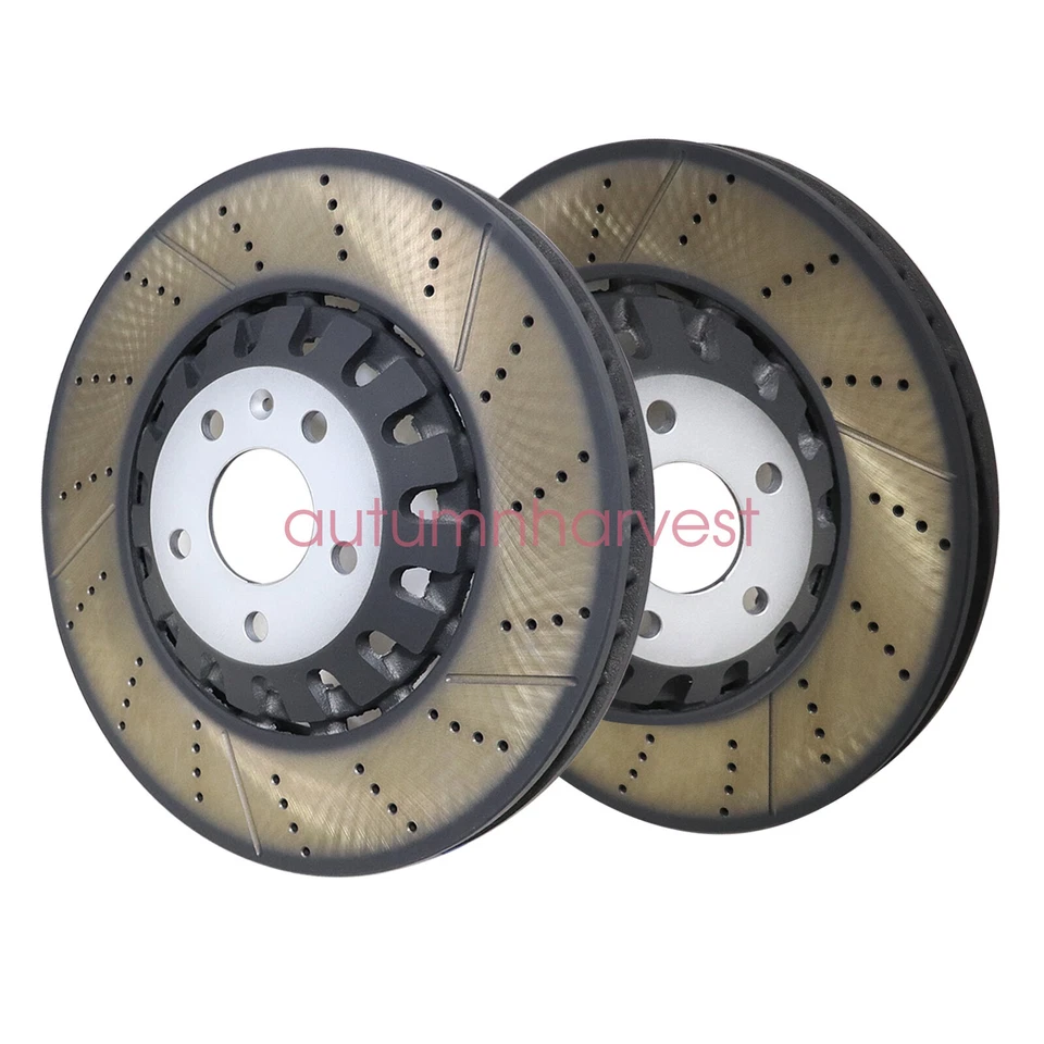 2x Rotores de disco de freno delanteros ventilados Performance de 375 mm para Audi A6 A8 Q Q7 Q8 Foto 2 de 4