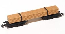 8619 Marklin Z-scale Early Era Twin bogie wood transport wagon