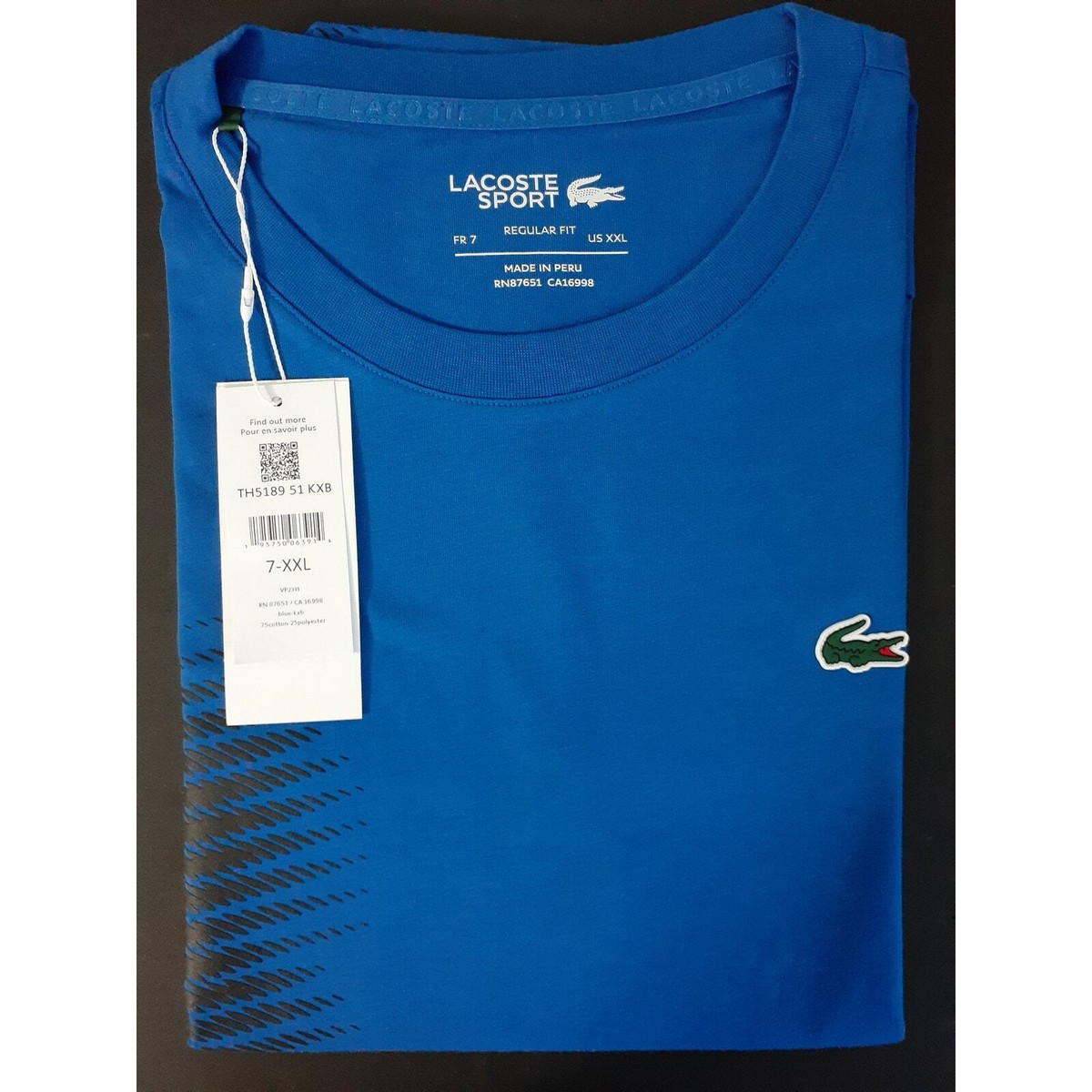 Lacoste Mens Sport Roland Garros Edition Chunky Jersey T-Shirt