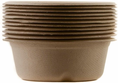 125 Ct. - Ciotole monouso rotonde con coperchi canna da zucchero naturale Bagasse 16 oz. - Foto 5 di 7