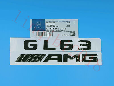 2018 Gloss Black ''GL63 + AMG'' Letters Trunk Embl Badge Sticker for Mercedes Benz