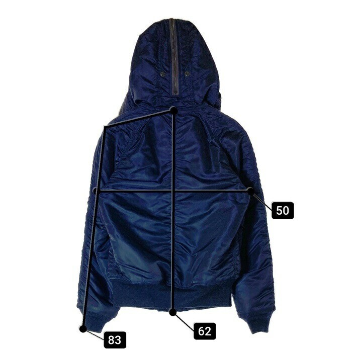 ジャケット・アウター avirex flight jacket type n-2b navy AVIREX 6112069 N-2B Flight Jacket Hoodie Parka Navy Size M