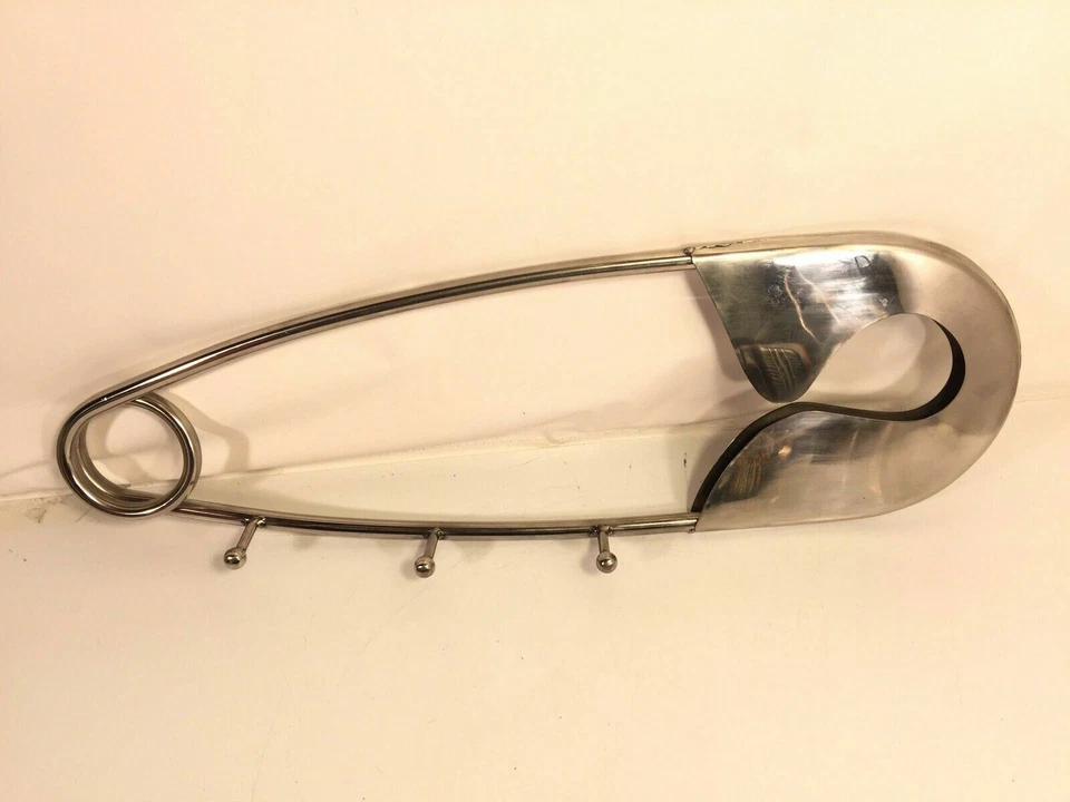 Гигантская хромированная безопасная булавка для детских подгузников настенная подвесная сумка вешалка для пальто декор детской комнаты - Изображение 3 из 4