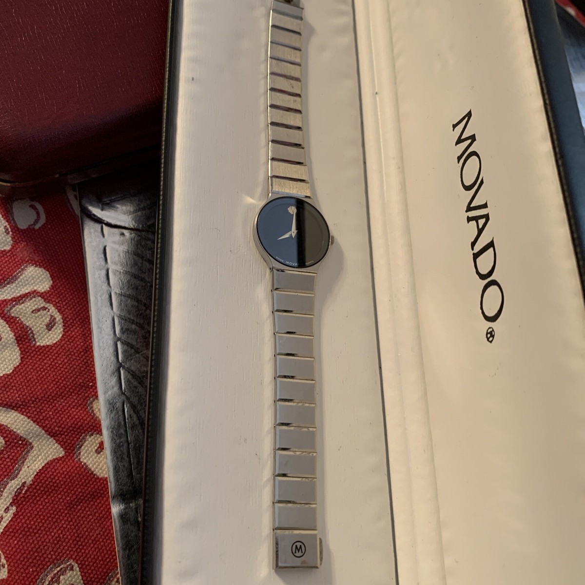 MOVADO MUSEUM WATCH 84-40-881 1341968 ULTRA THIN BLACK DIAL WTH  