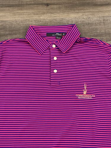 RLX Ralph Lauren Polo Shirt Mens Size L Golf Casual Striped Stretch Embroidered - Picture 2 of 7
