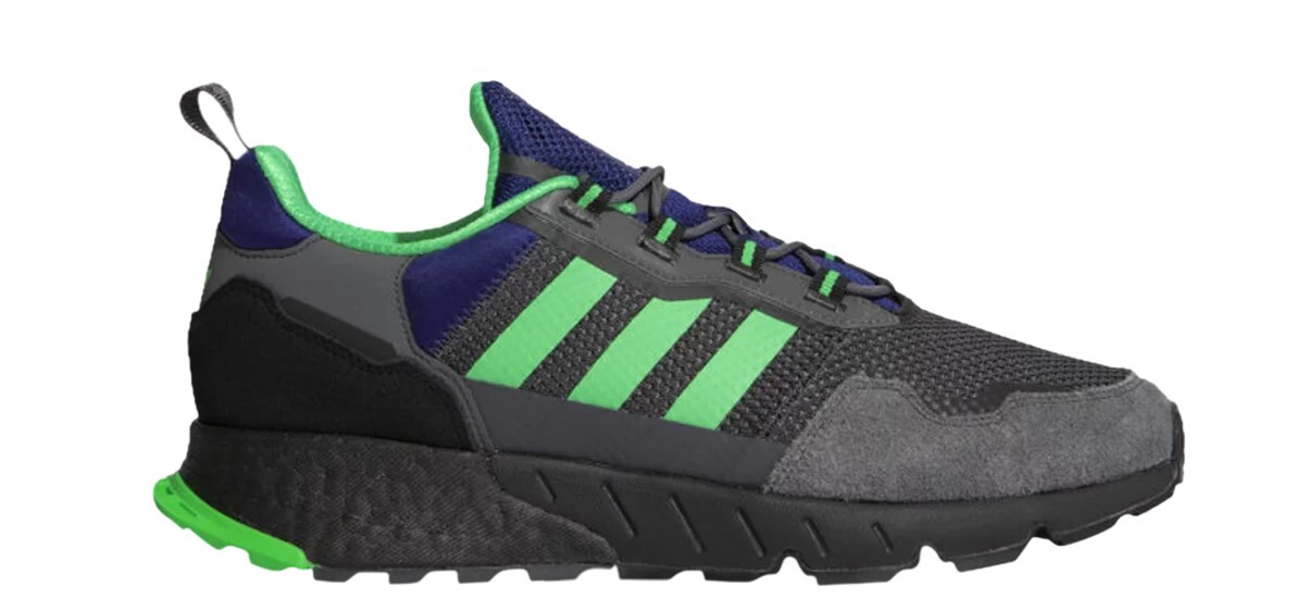 Adidas ZX 1K Boost 'Grey Screaming Green' Sneakers H00430 Size 8 | eBay