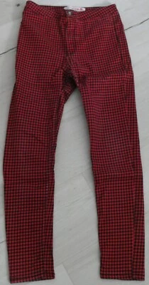 T36 : Pantalon rouge carreaux noirs JENNYFER - Photo 1/4