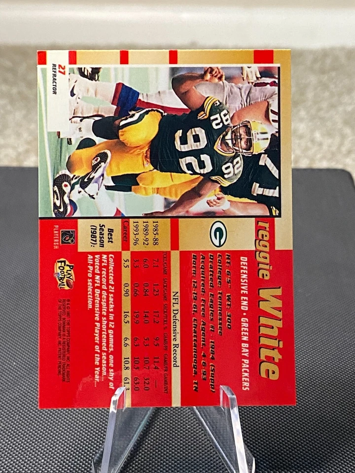 1997 Bowman's Best - Reggie White #27 Refractor  - Image 2 of 2
