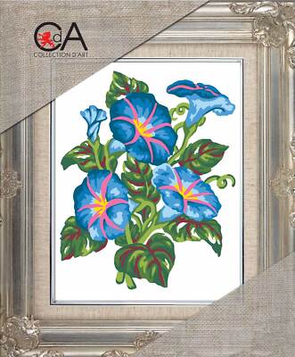 CDA Halbkreuz Stickpackung ''Ackerwinde'', bedruckt, 14x18cm